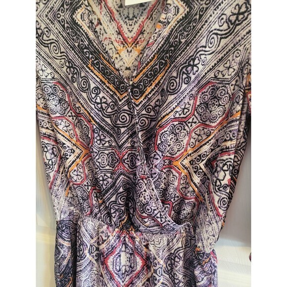 Eight Sixty Womens Bell Sleeve Cream Multicolor Lined Dress Multi Pattern Size M - Picture 11 of 12